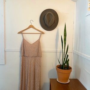 Adrianna Papell Blouson Gown Sz 6 Blush